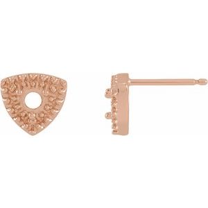 14K Rose Gold 3.5 mm Round Halo-Style Earring Mounting