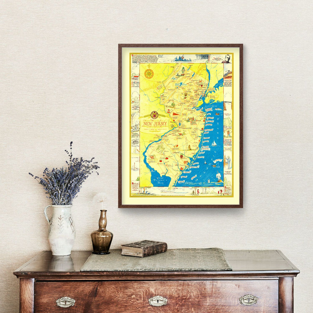 Vintage Map of New Jersey 1939