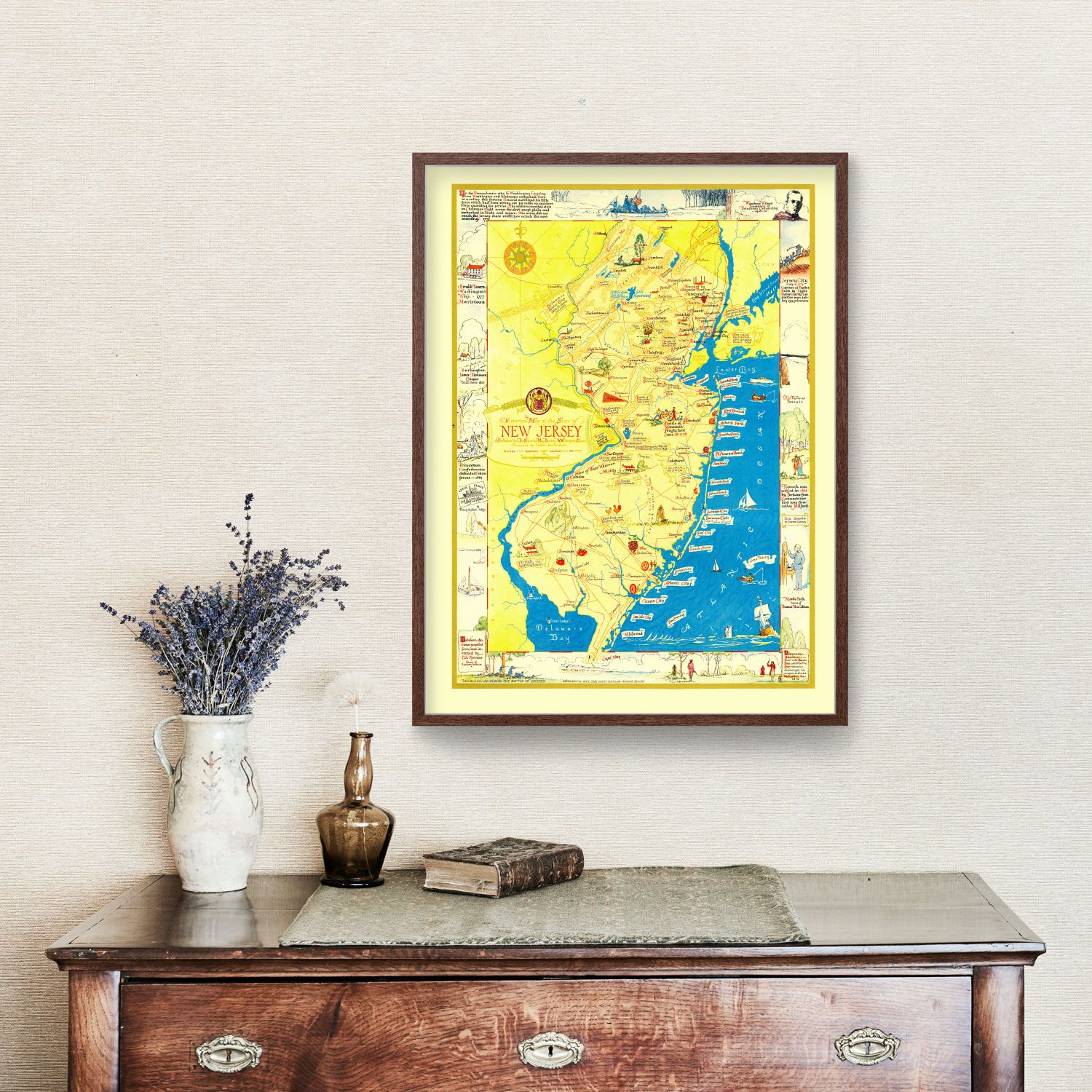 Vintage Map of New Jersey 1939