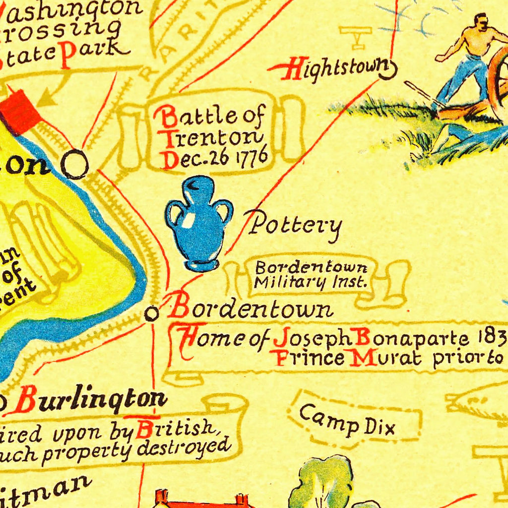 Vintage Map of New Jersey 1939