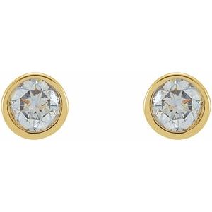 14K Yellow Gold 1/5 CTW Natural Diamond Micro Bezel-Set Earrings – image 2