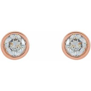 14K Rose Gold 1/5 CTW Natural Diamond Micro Bezel-Set Earrings – image 2