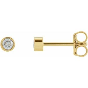 14K Yellow Gold 1 CTW Natural Diamond Micro Bezel-Set Earrings