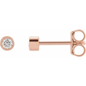14K Rose Gold 1/10 CTW Lab-Grown Diamond Micro Bezel-Set Earrings