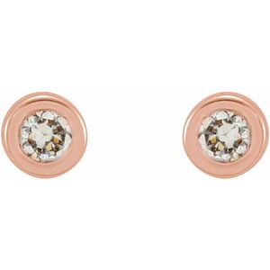 14K Rose Gold .03 CTW Natural Diamond Micro Bezel-Set Earrings – image 2