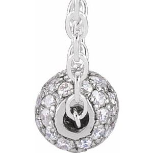 14K White Gold 3 mm 1/8 CTW Natural Diamond Ball 16-18" Necklace