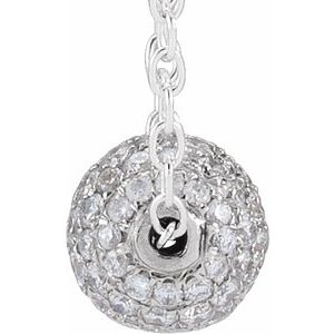 14K White Gold 6 mm 3/8 CTW Natural Diamond Ball 16-18" Necklace