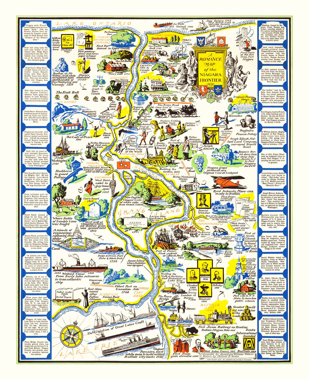 Vintage Map of Denison University, 1938