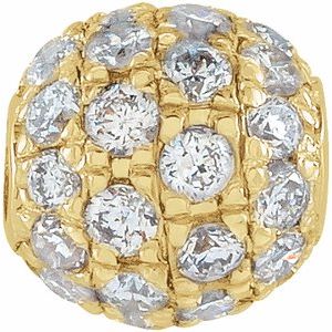 14K Yellow Gold  3 mm 1/8 CTW Natural Diamond Ball Pendant
