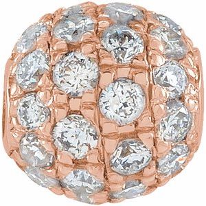 14K Rose Gold 3 mm 1/8 CTW Natural Diamond Ball Pendant