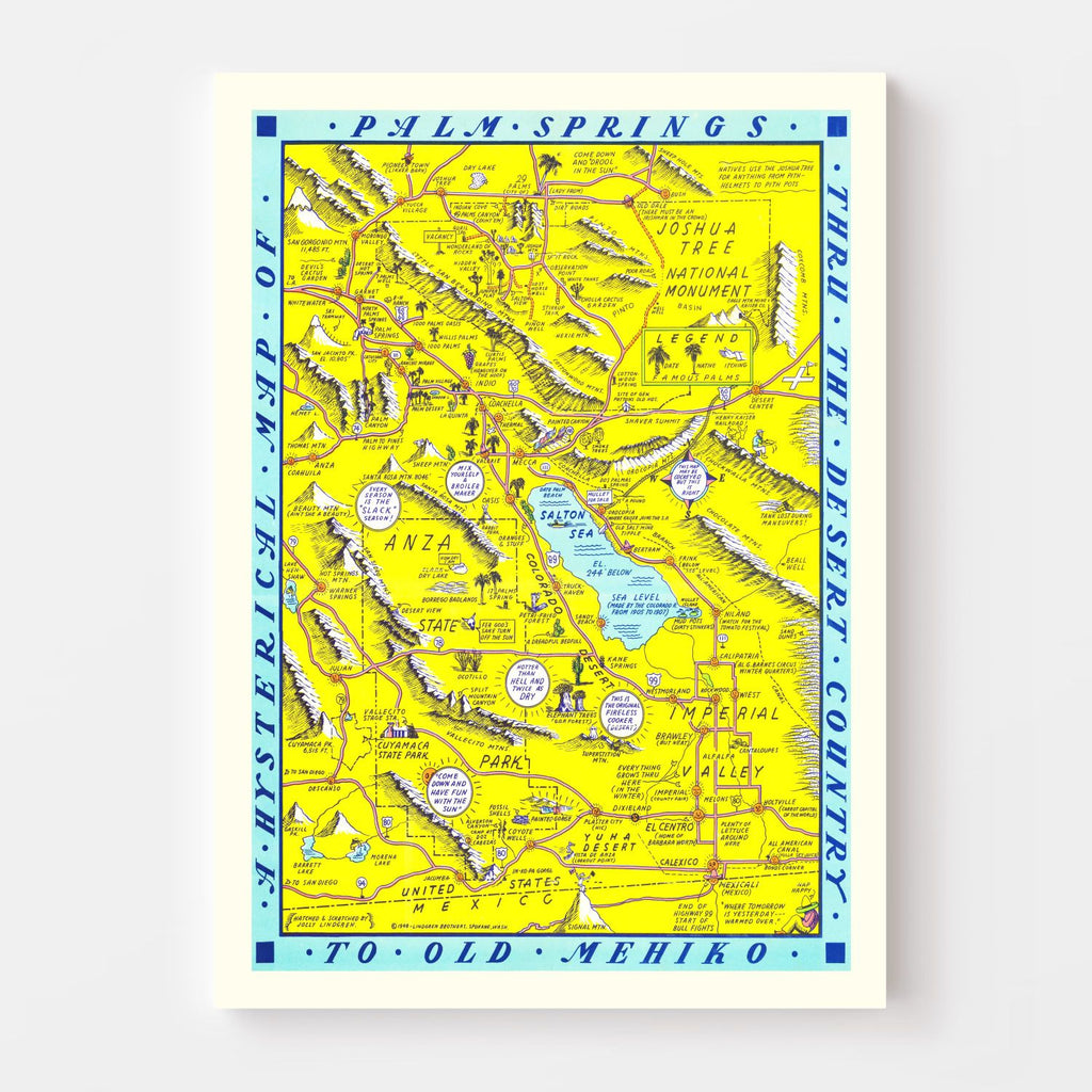 Vintage Map of Palm Springs, California 1948