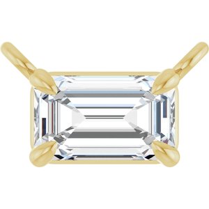 14K Yellow Gold 3/8 CTW Lab Grown Diamond Claw-Prong Necklace Center