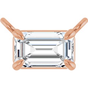 14K Rose Gold 3/8 CTW Lab Grown Diamond Claw-Prong Necklace Center