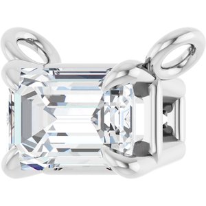 14K White Gold 3/8 CTW Natural Diamond Claw-Prong Necklace Center