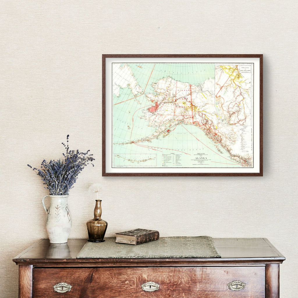 Vintage Map of Alaska 1898