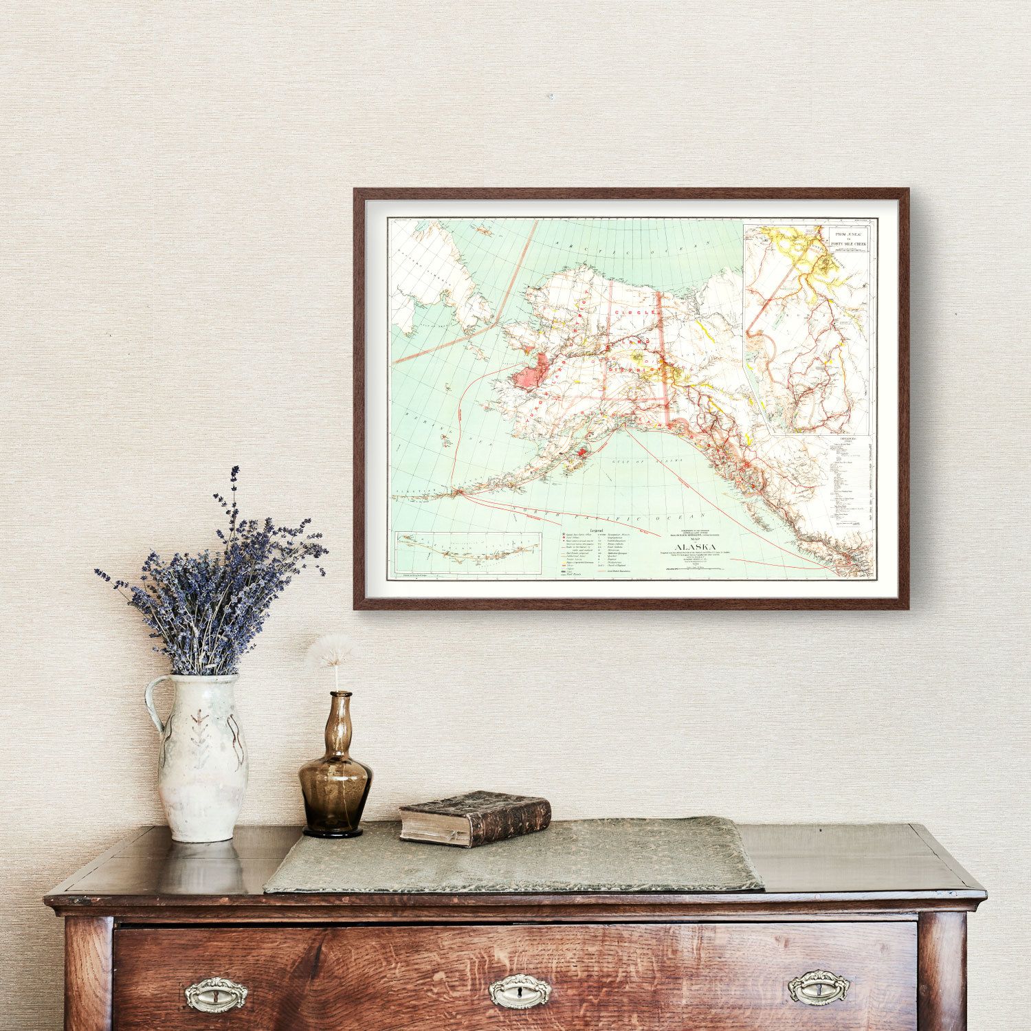 Vintage Map of Alaska 1898