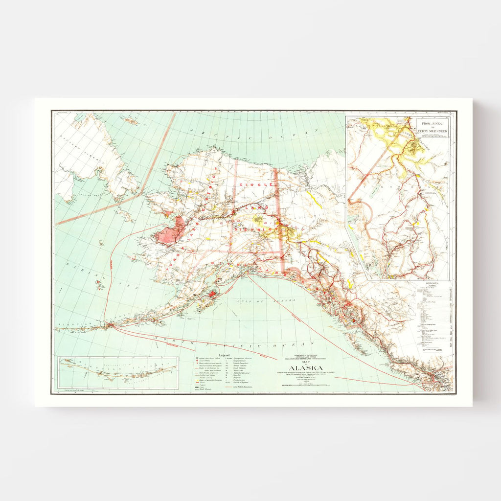 Vintage Map of Alaska 1898
