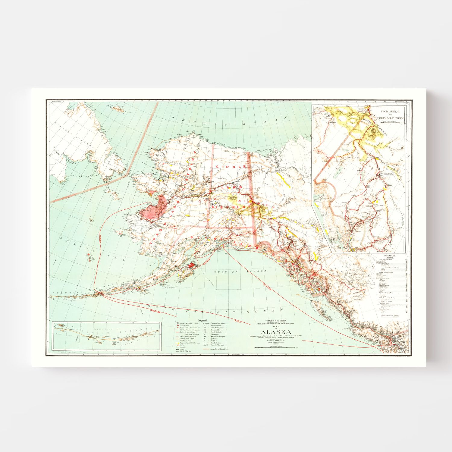 Vintage Map of Alaska 1898