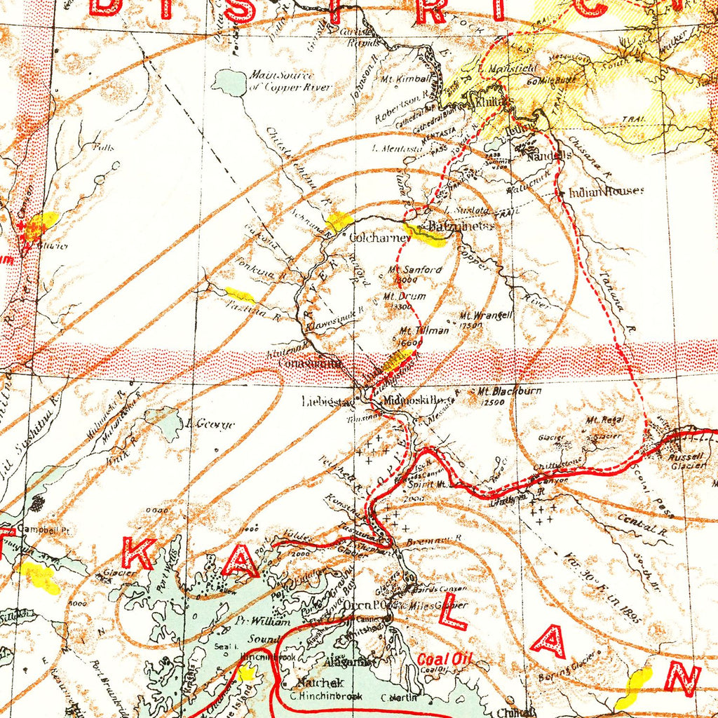 Vintage Map of Alaska 1898