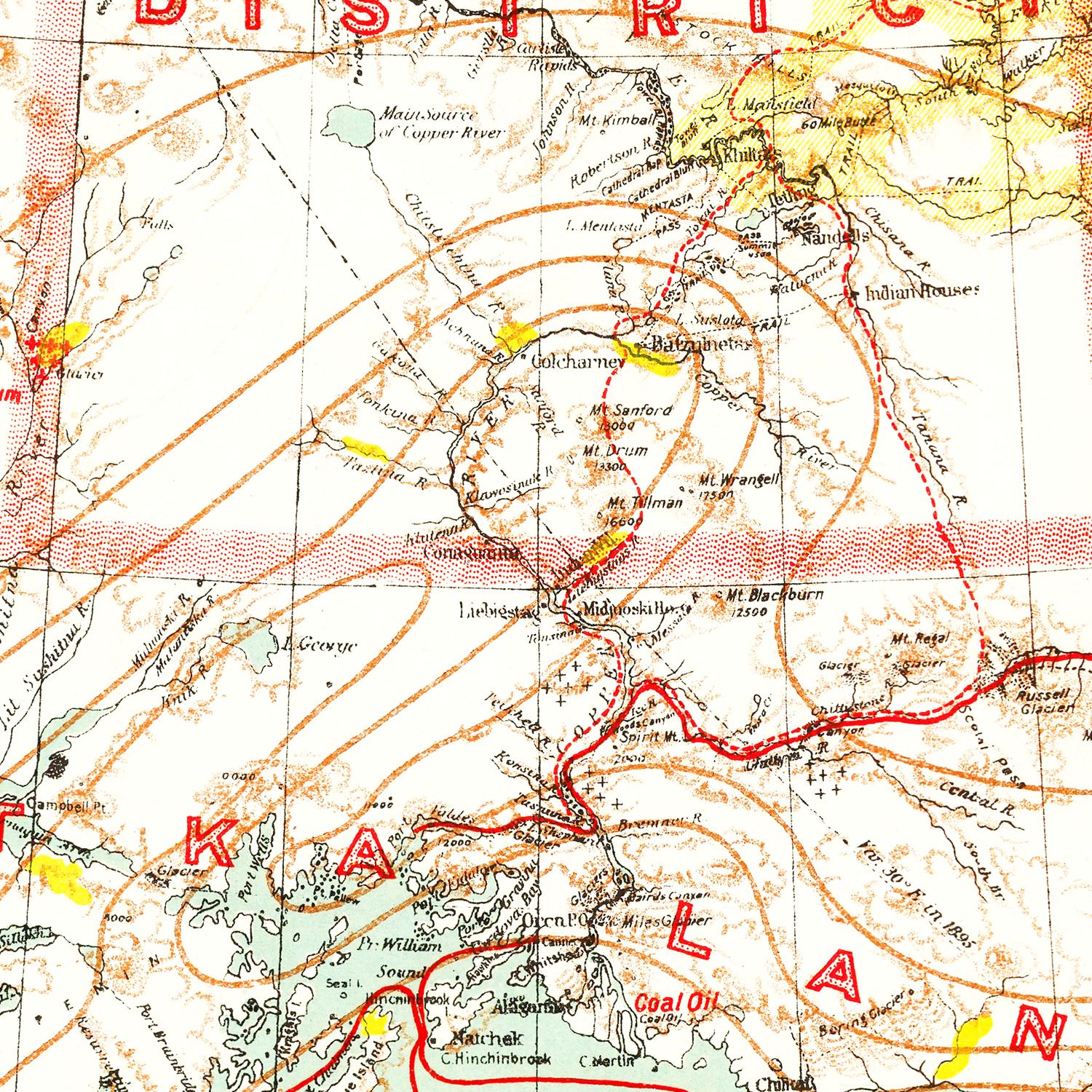 Vintage Map of Alaska 1898