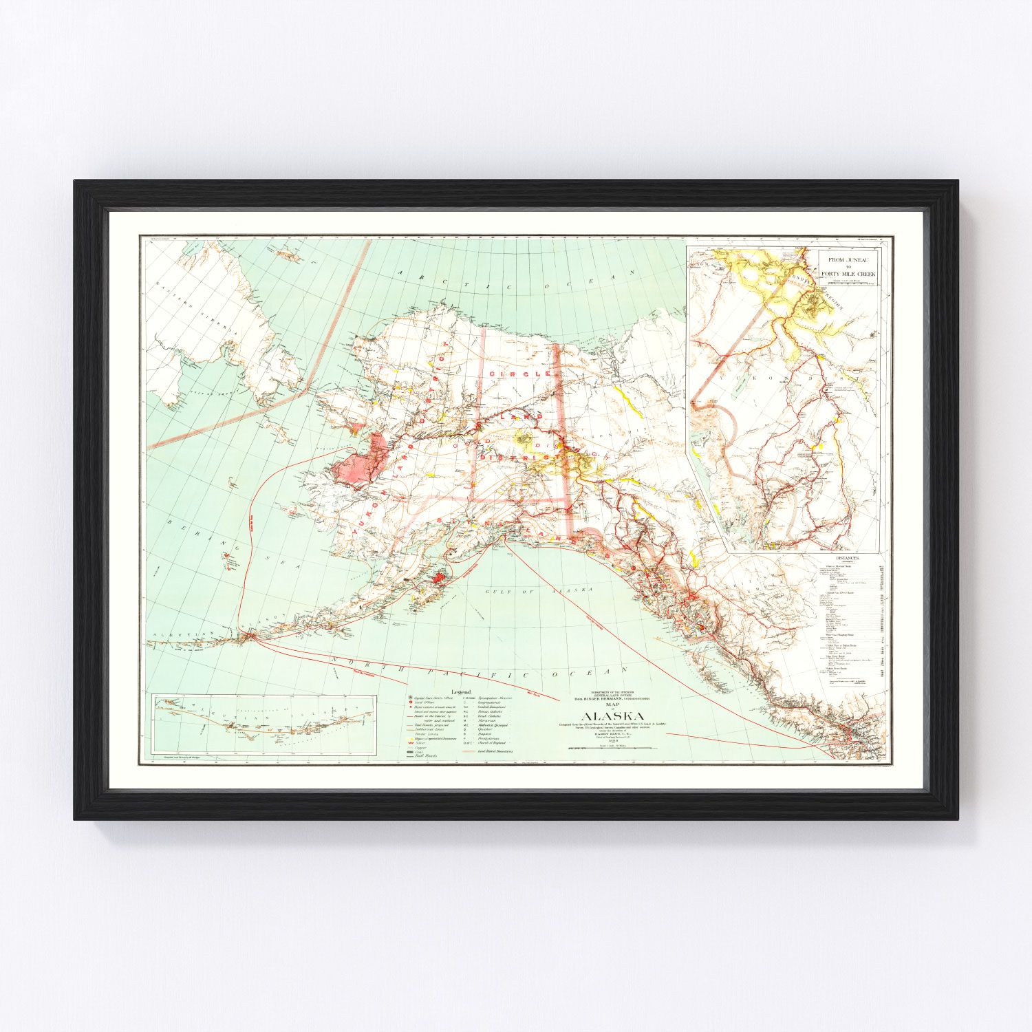 Vintage Map of Alaska 1898