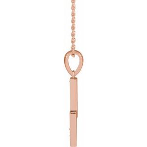 14K Rose Gold .08 CTW Natural Diamond Lightning Bolt 16-18" Necklace