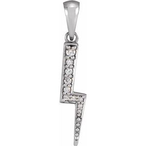 Sterling Silver 1/10 CTW Natural Diamond Lightning Bolt Pendant