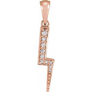 14K Rose Gold 1/10 CTW Natural Diamond Lightning Bolt Pendant