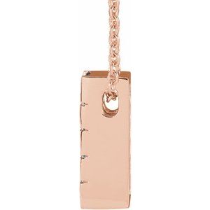 14K Rose Gold Natural Sky Blue Topaz Channel-Set Bar 16-18" Necklace