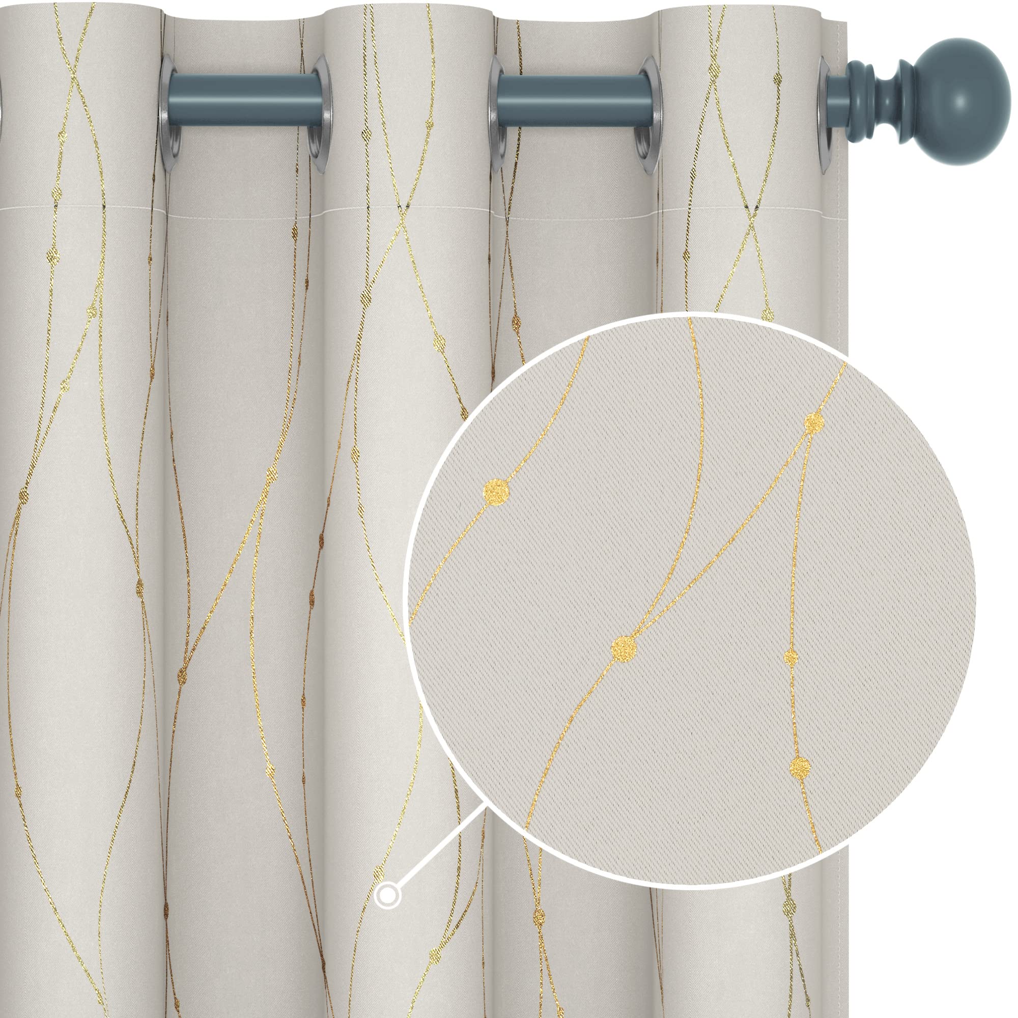 Thermal Blackout Curtains, Noise-Reducing, 2 Panels