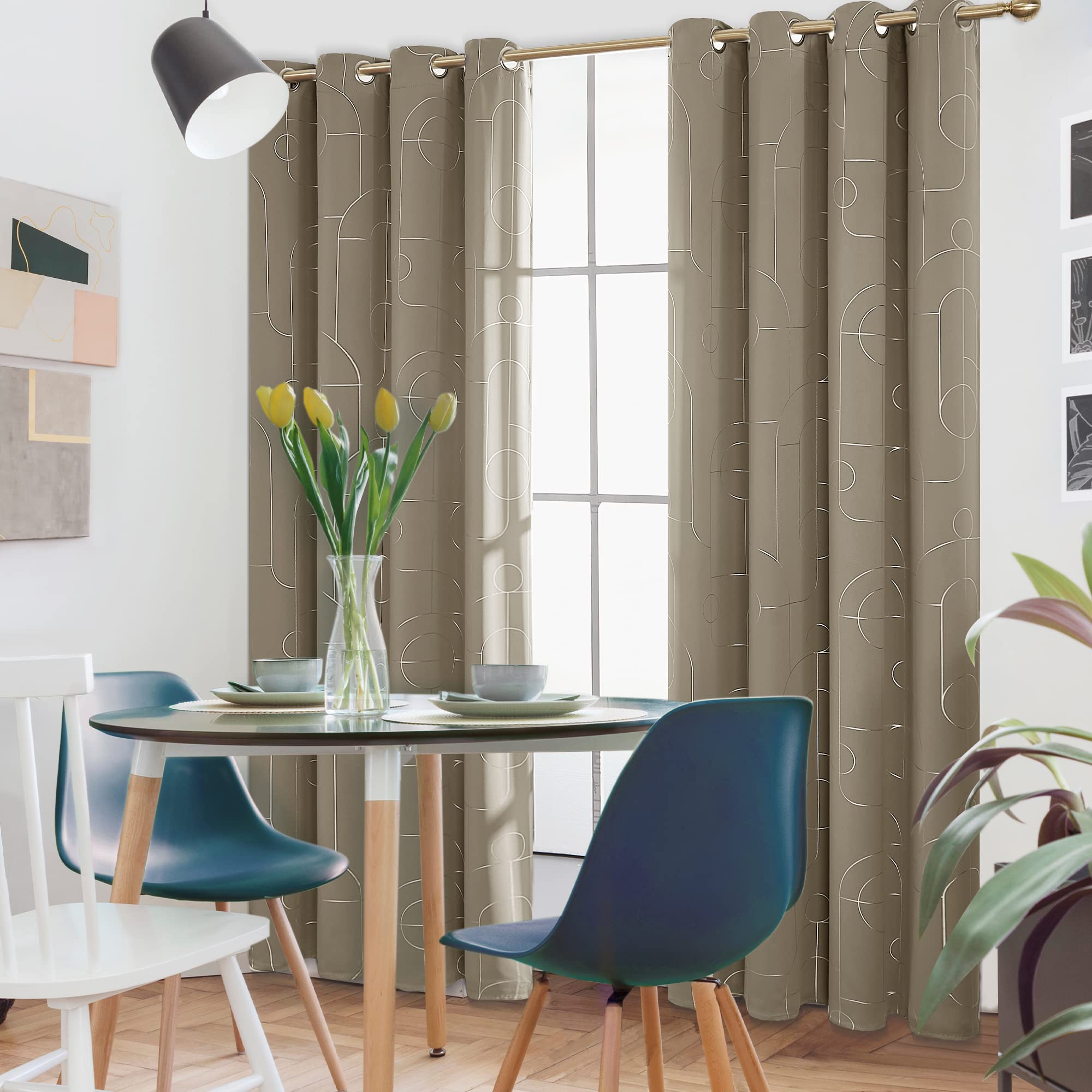 Geometric Blackout Curtains, 2 Panels