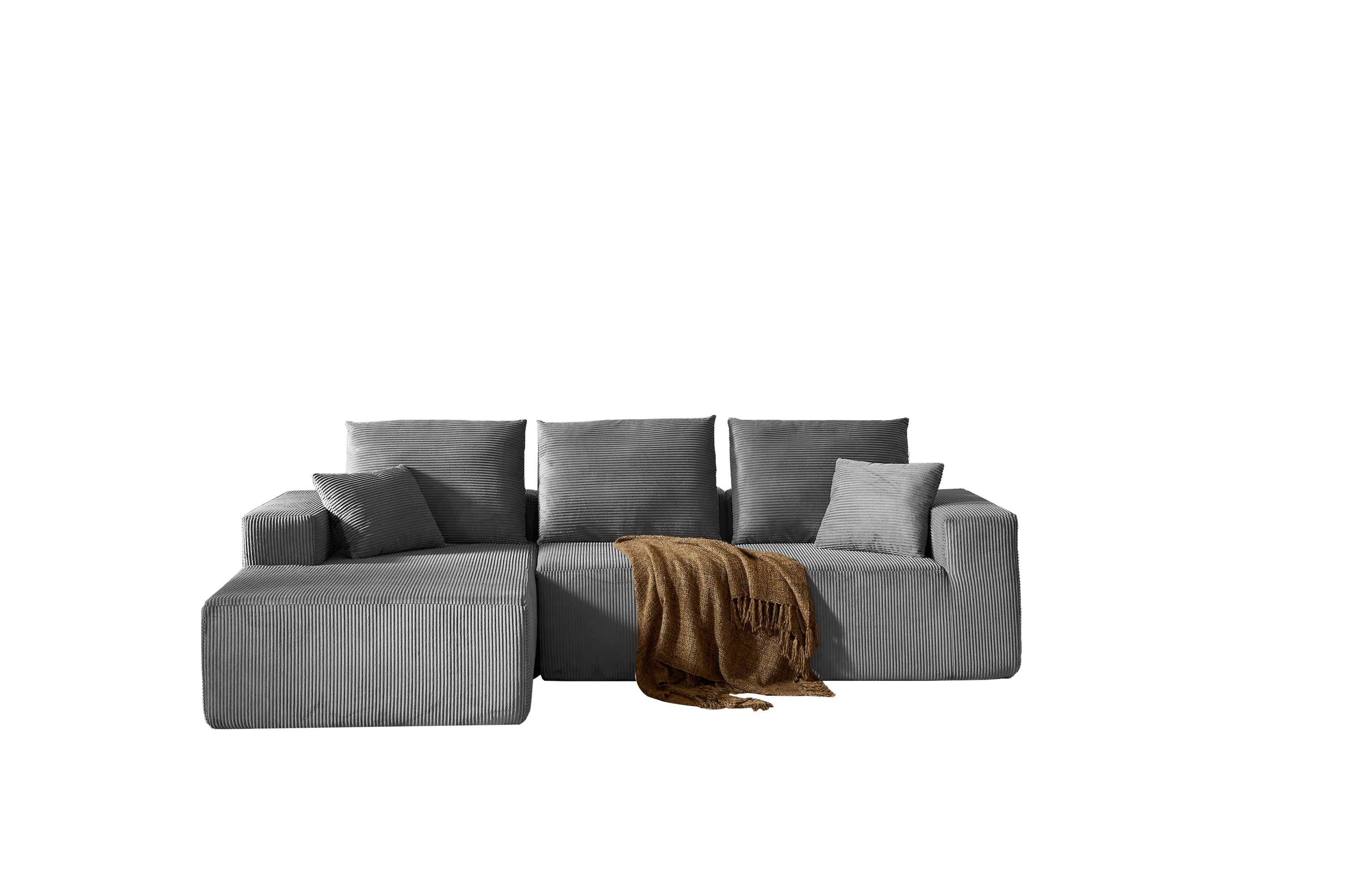 Modular Sectional Sofa with Chaise, Modern L Shaped Cloud Couch with Deep Seat, Sectional Couches for Living Room, Bedroom, Office, No Assembly Required