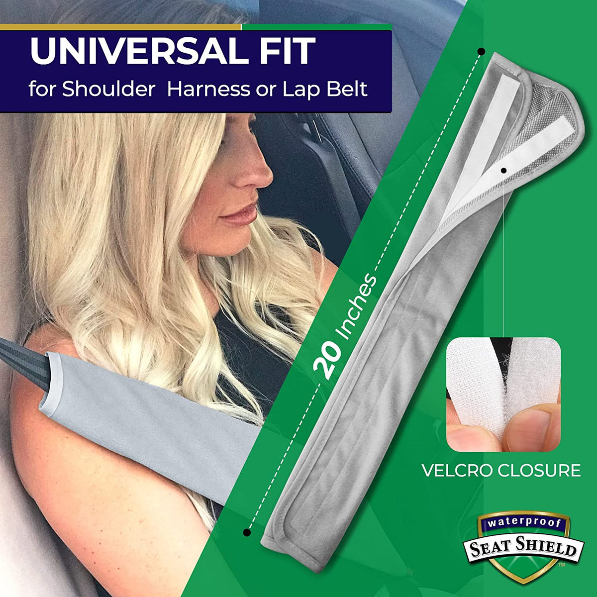 Waterproof Seat Belt Cover - Gray