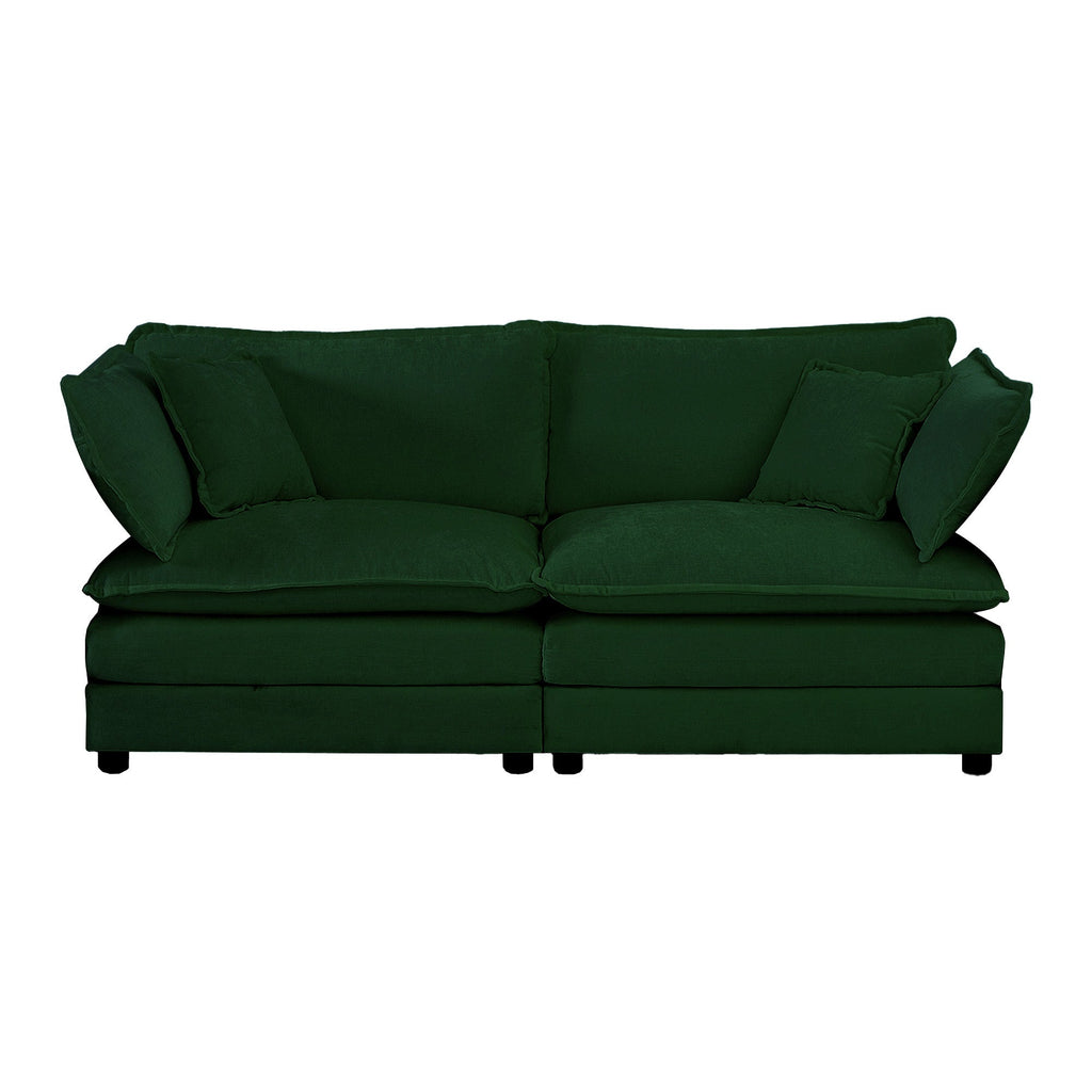 3 Piece Sofa Set Oversized Sofa Comfy Sofa Couch, 2 Pieces of 2 Seater and 1 Piece of 3 Seater Sofa  for Living Room, Deep Seat Sofa Green Chenille