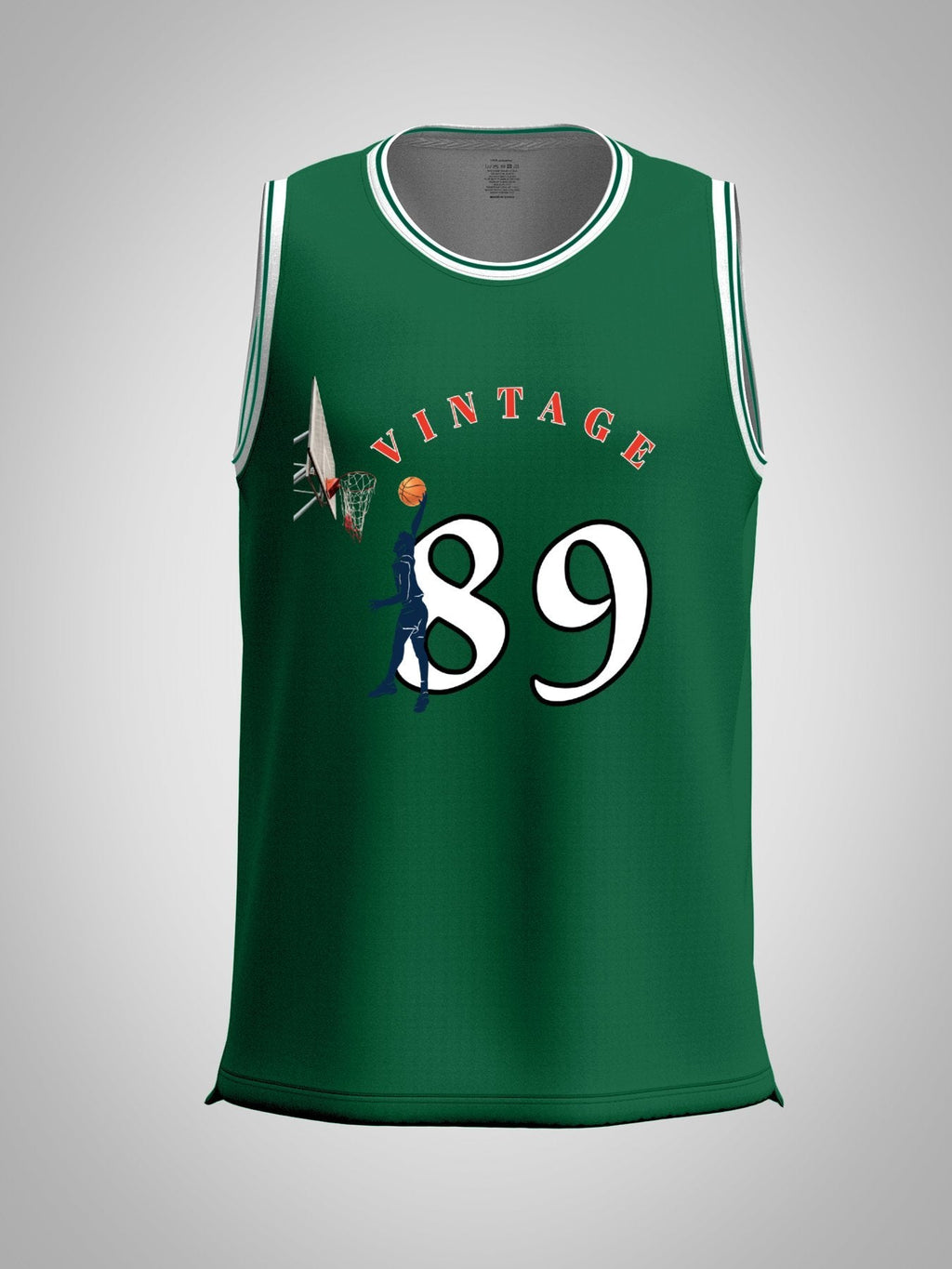 Vintage 89 Adult Green Basketball Jersey | Ships From USA