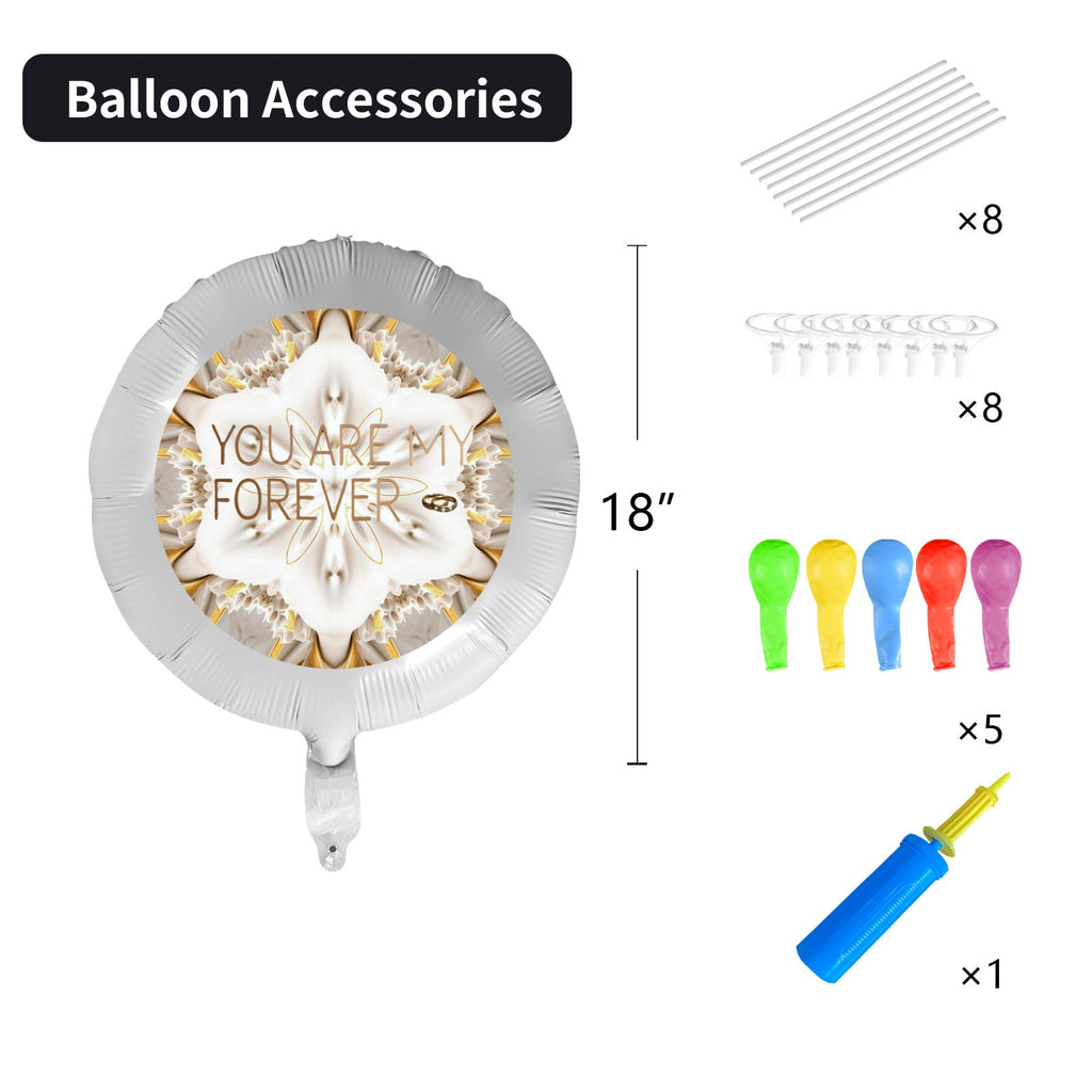 You Are My Forever 18-inch Custom Aluminum Foil Balloons - Pack of 3 (Made in USA)