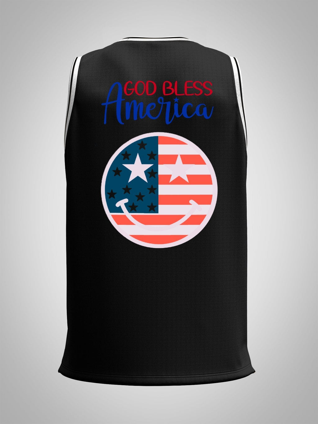 God Bless America Adult Black Basketball Jersey | Ships From USA