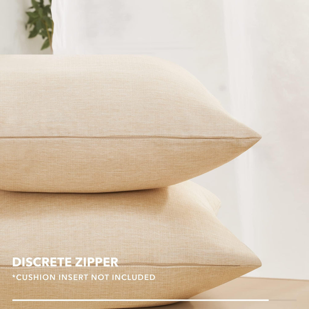 Decorative Linen Throw Pillow Covers, 18x18 Inch, 4 PCS