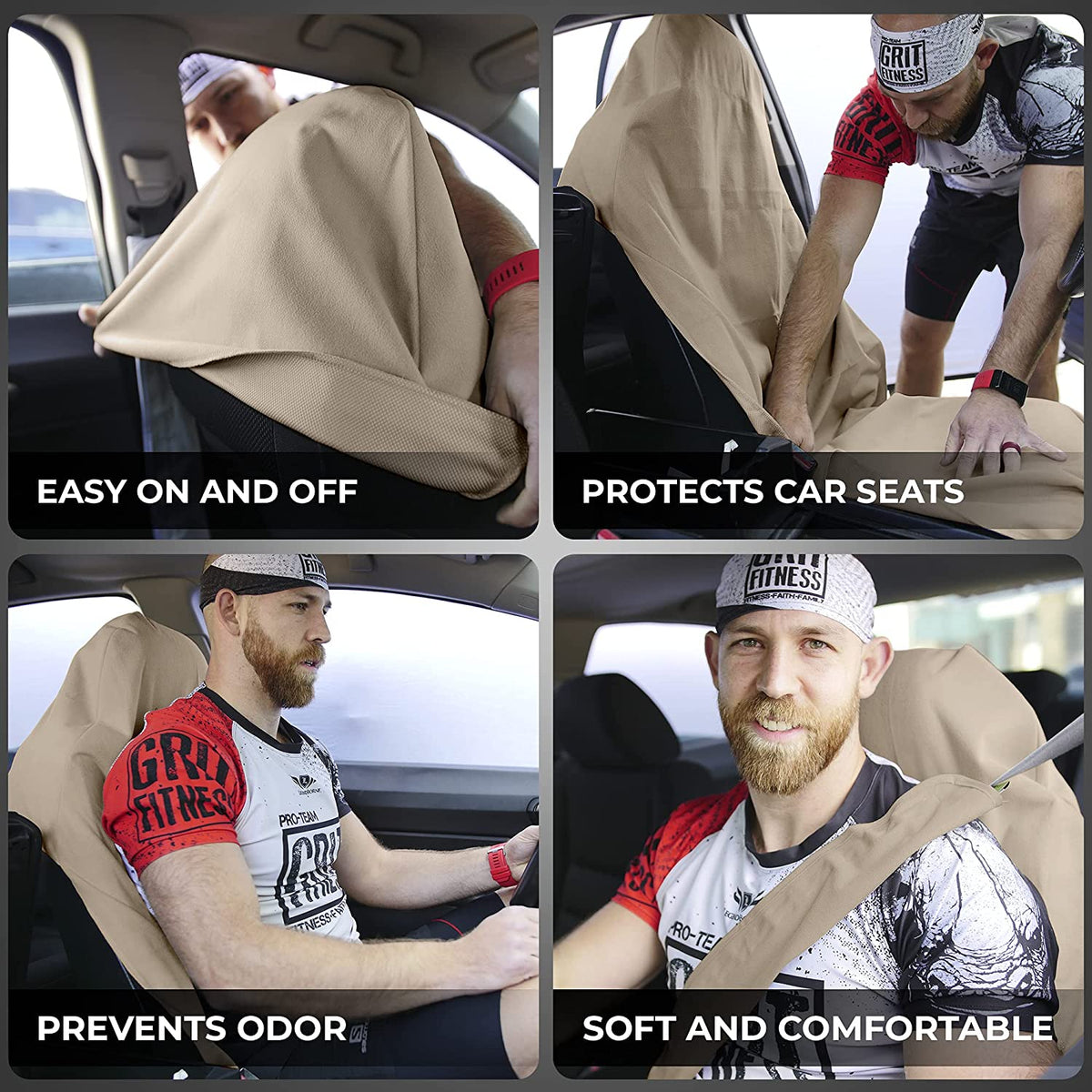 UltraSport SeatShield - Waterproof Car Seat Protector - Tan