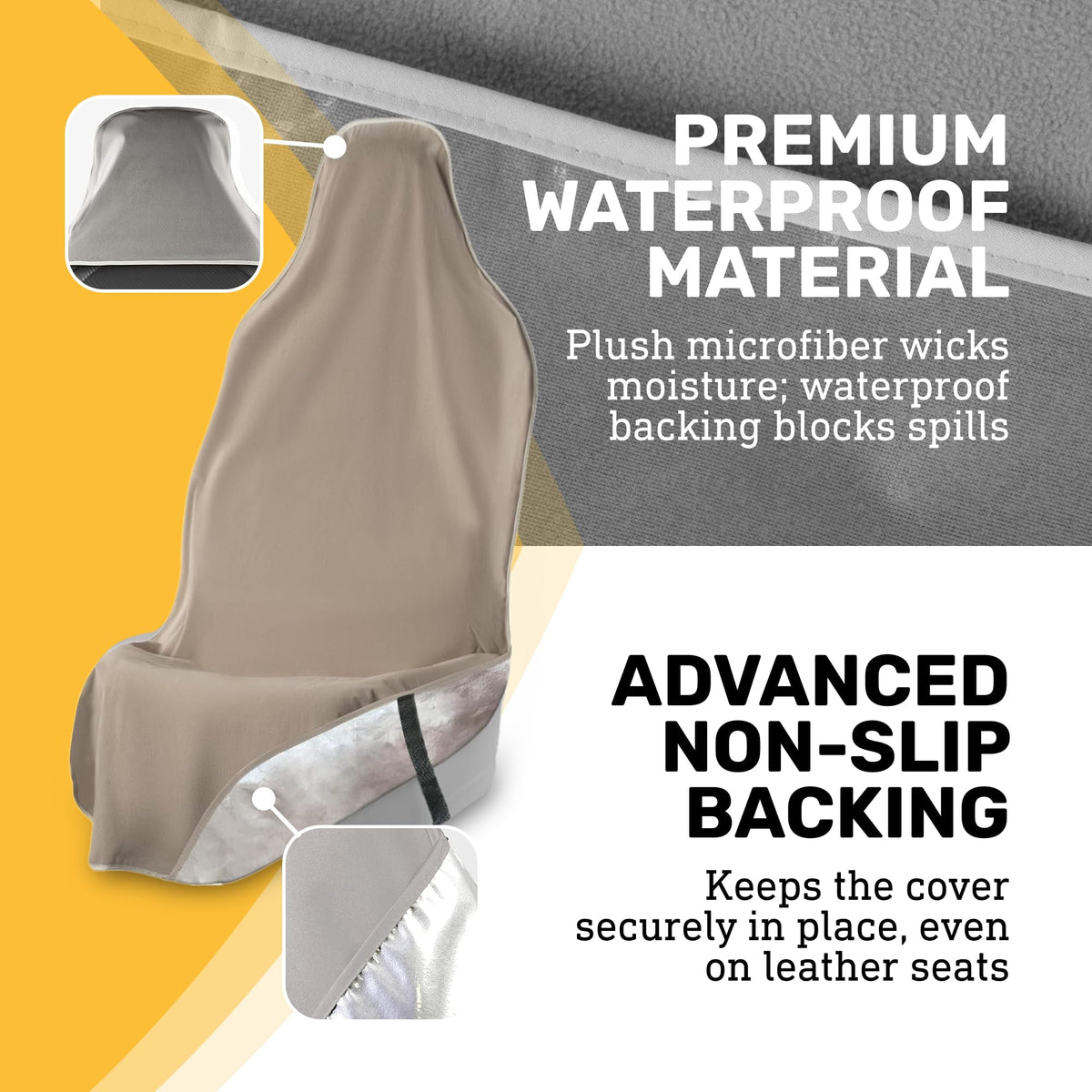 EliteSport+ Non-Slip Waterproof Seat Cover - Tan