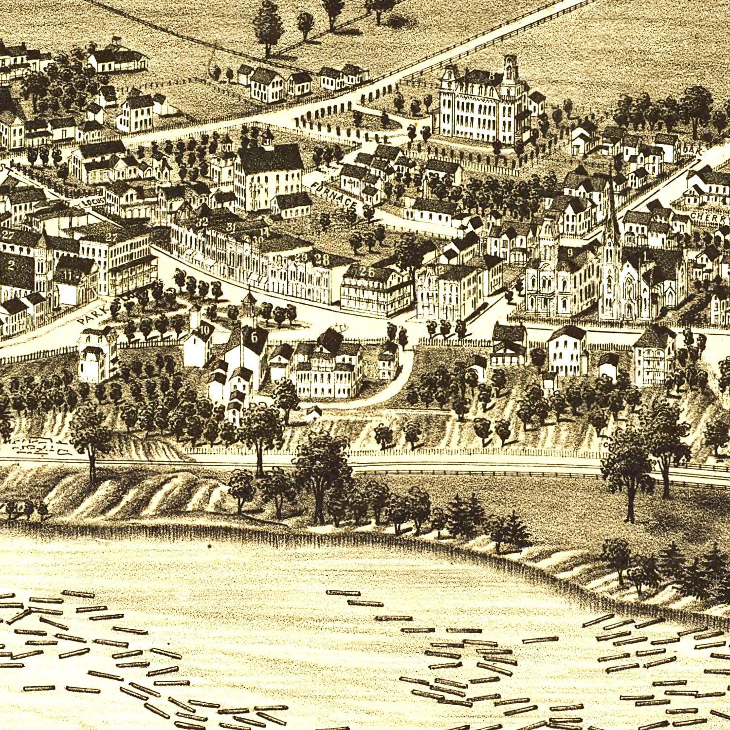 Vintage Map of Sandy Hill, New York 1884
