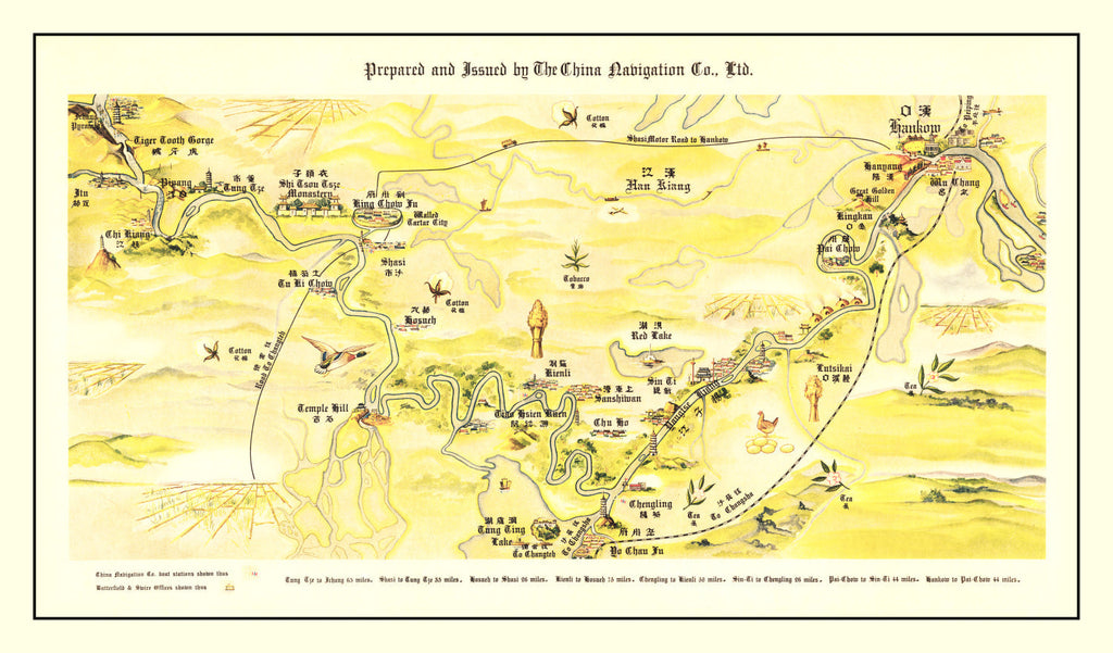 Vintage Map of Yangtze River Valley, 1930