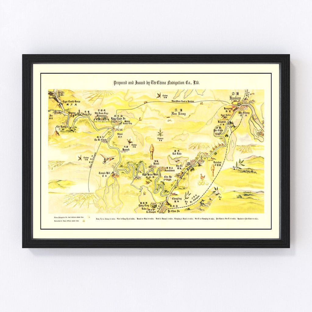 Vintage Map of Yangtze River Valley, 1930