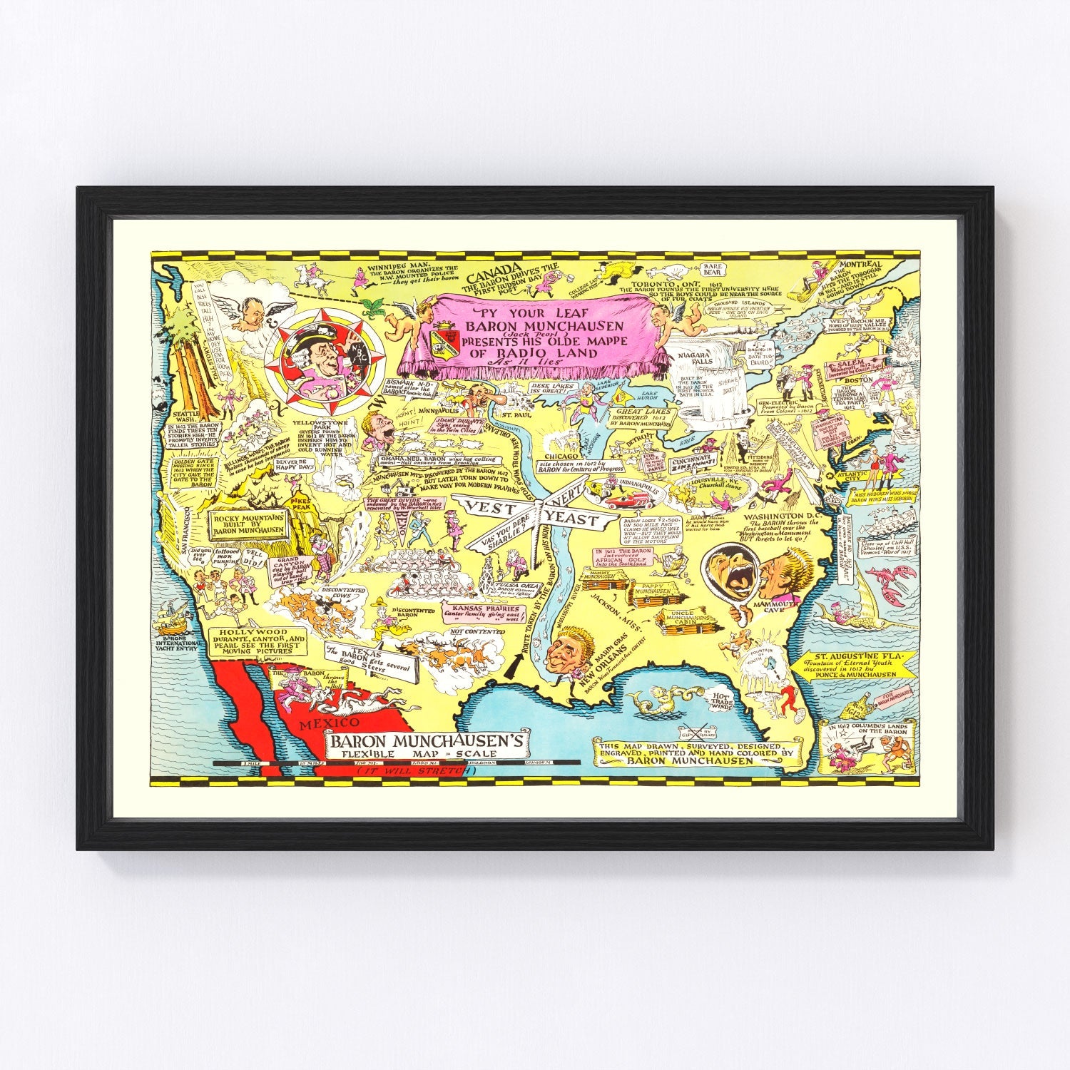 Vintage Map of United States 1932