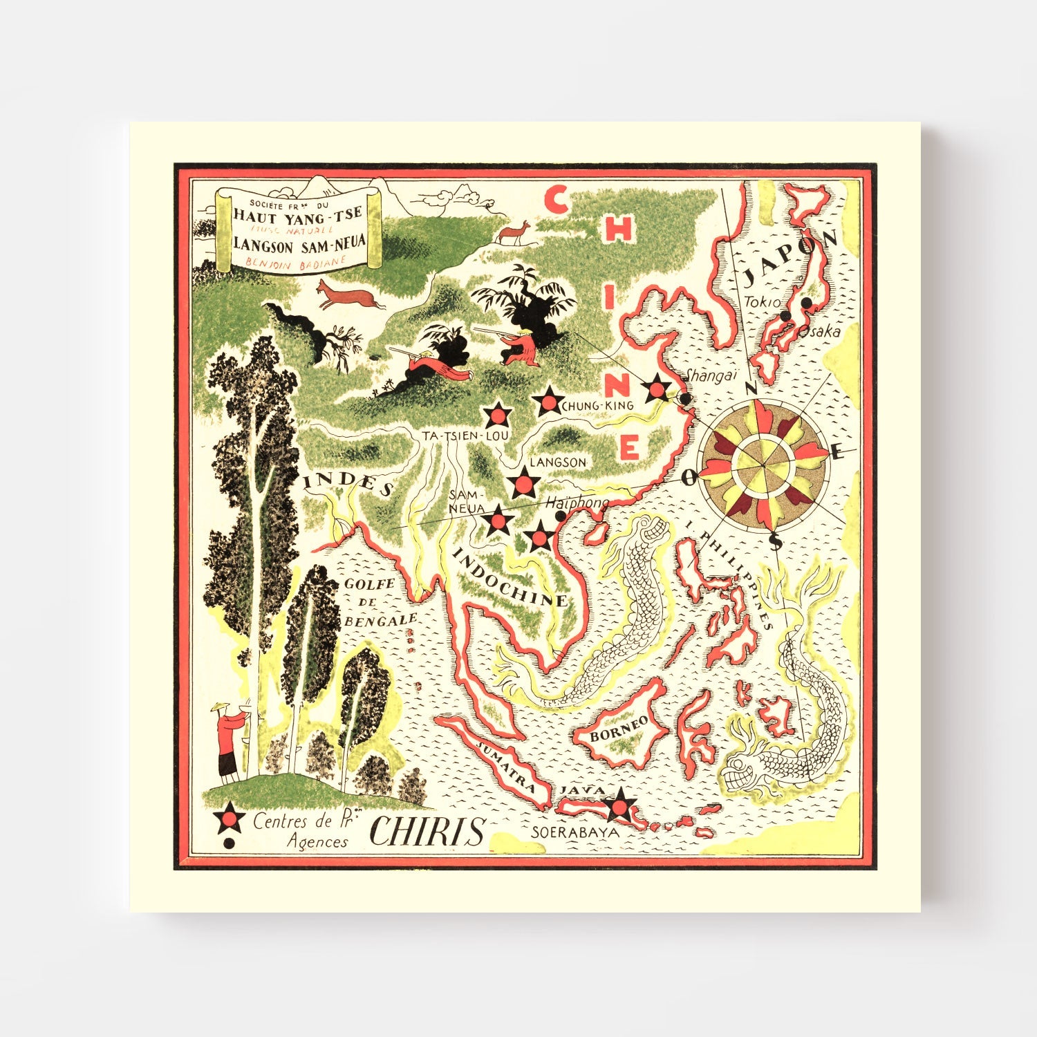 Vintage Map of China 1931