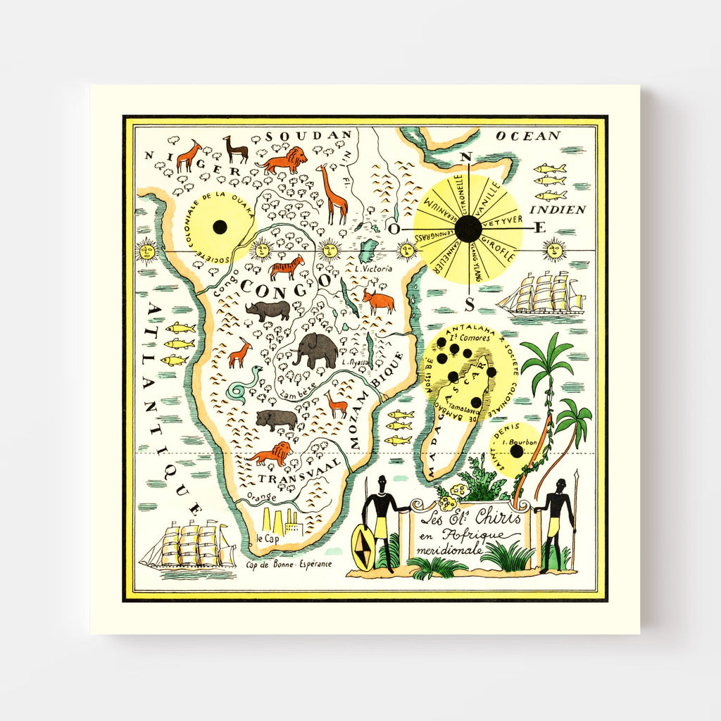 Vintage Map of South Africa, 1931