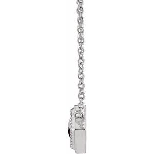 14K White Gold Natural Black Onyx Geometric 18" Necklace