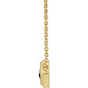 14K Yellow Gold Natural Black Onyx Geometric 18" Necklace