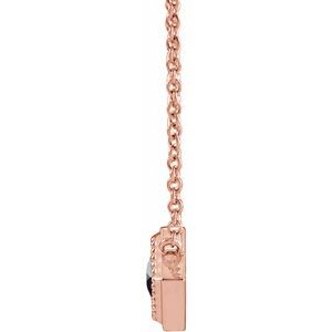 14K Rose Gold Natural Black Onyx Geometric 18" Necklace