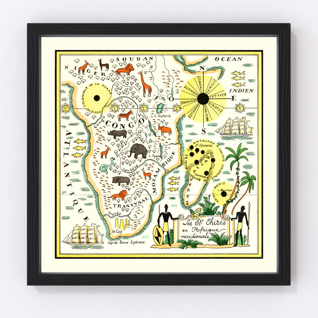 Vintage Map of South Africa, 1931